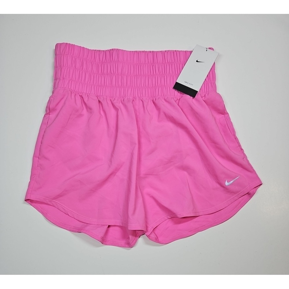 Nike Dri-FIT Womens Pink High Rise Lined Training Shorts Pockets Size Medium NWT